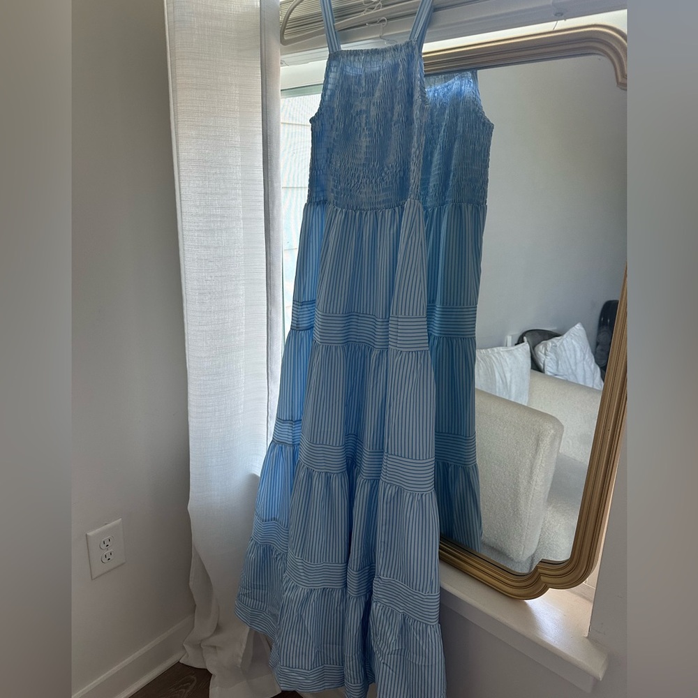 BLUE LINED DRESS